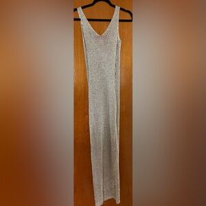 Glisten By The Water Metallic Crochet Cover Up Dress - Gold